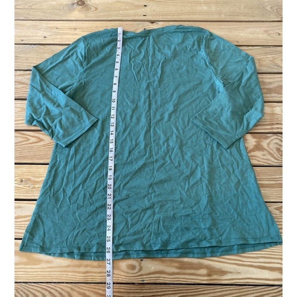 NEW Cuddl Duds Set of 2 3/4 Sleeve Tops Size Large Women’s Peach Ivy - Picture 7 of 10